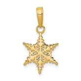 14k Small Snowflake Pendant